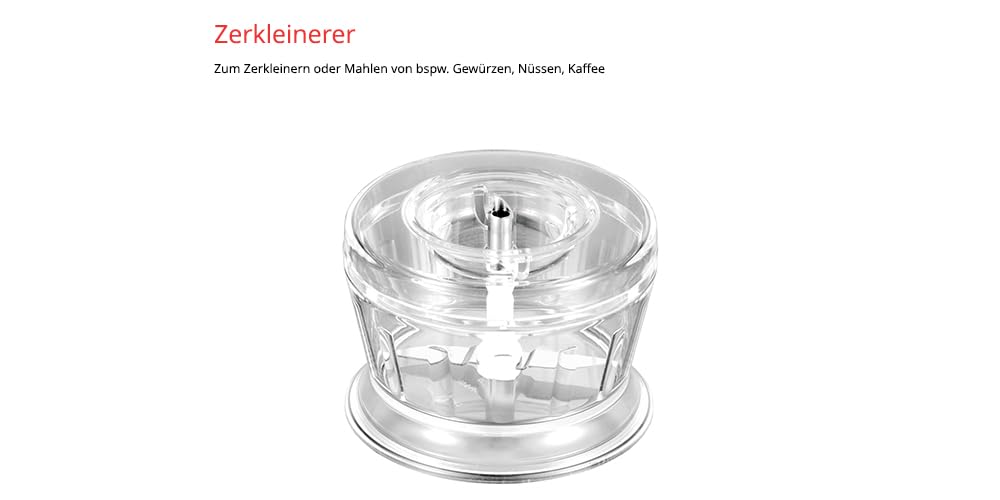 ESGE-Zauberstab 9240024 E 120 Select Creme, Stabmixer, Pürierstab inkl. Multimesser, Schlagscheibe Fleisch- und Gemüsemesser, Zerkleinerer, Messbecher 120 Watt