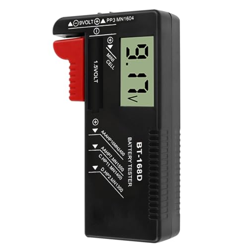 Digitaler LCD Batterietester, Checker Detection Universal Batterieprüfer, Batteriemessgerät, Batterieprüfer für 1,5V und 9V Batterien, Haushalt Ziffern Zeigen Batterie Tester, Einfach zu Tragen