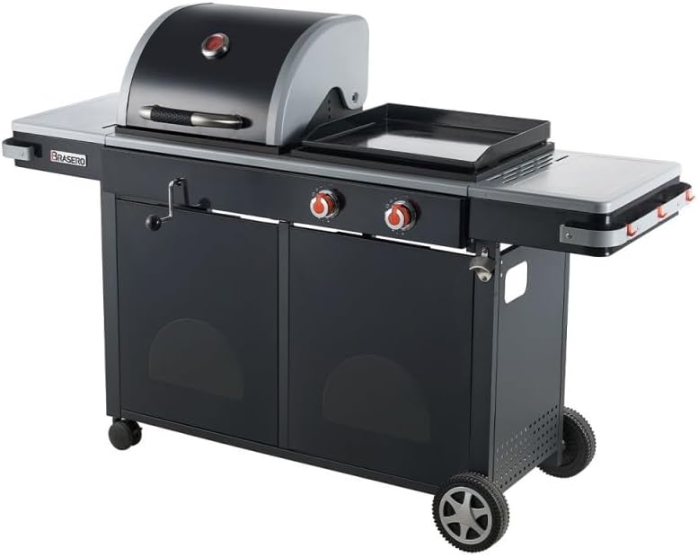 BRASERO - Barbecue Bi-Energy L Barbecue Charbon 49 x 42 cm et Plancha à