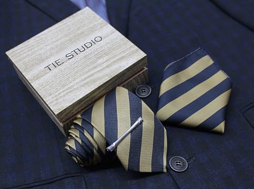 Image of TIE STUDIO Men's Necktie Pocket Square & Cufflinks