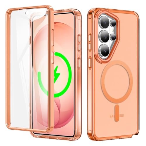 Coque antichoc Samsung S26 Ultra orange avec film avant protection intégrale