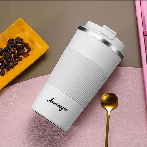 Image of IGP Custom Name Travel Coffee Cup |Same Day Delivery|510 ml Premium Insulated Tumbler with Non-Slip Silicone Sleeve | Keeps Drinks Hot & Cold for Hours | Personalized Gift for Professionals & Students