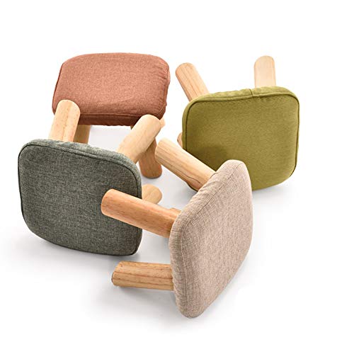 Repose-pieds en bois massif gris, tabouret de canapé et petit banc