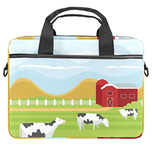 Sac à bandoulière pour ordinateur portable 13-14.5" Tables de Multiplication paysage agricole