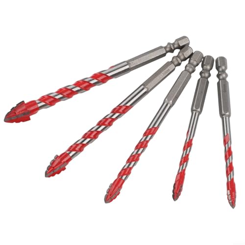 Carbide Drill Bits Set for Wood, Metal, Tiles, and DryFor Wall, 5 Pieces for All Your Drilling Needs