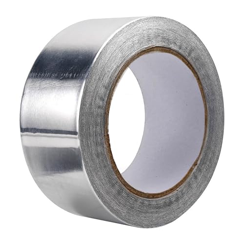 Image of Aluminum Foil Duct Tape Heavy Duty, High Temperature Sealing and Patching 49 Yards, No Backing Paper, Adhesive Tape for HVAC, Air Ducts, Metal Repair, Foamboard, Insulation, Dryer Vent 1.97in