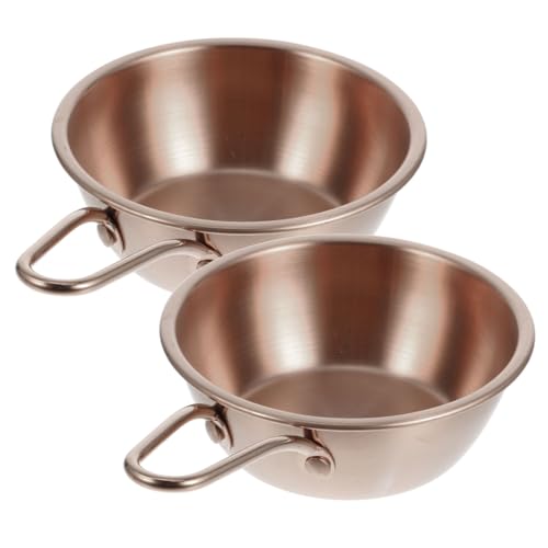 OKUMEYR 2Pcs Korean Traditional Rice Wine Bowls with Handle Ergonomic Design for Home Cooking Dipping Sauce and Seasoning Use Finish