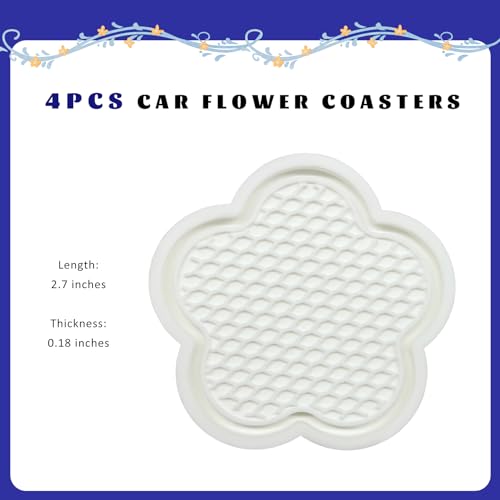 4 PCS Portavasos para Auto, Silicona Antideslizante Blanco miniatura 2