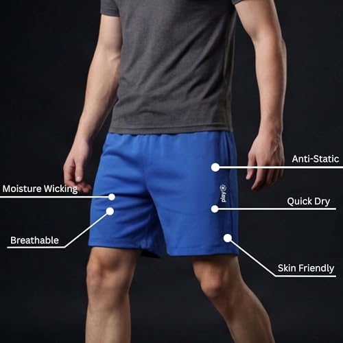Image of playR Men's Adult Run Shorts - FLEXVENT Regular Fit Athletic Shorts for Adults- Breathable, Lightweight, Quick-Dry Gym & Training Shorts for Running, Fitness, Casual Comfort - All Season