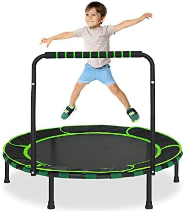 Veluoess 36" Mini Trampoline for Kids, Foldable Fitness Trampoline with Foam Handle Portable Rebounder Trampoline Outdoor Indoor Mini Trampolines for Children Max Load 60 KG