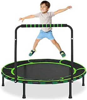 Veluoess 36" Mini Trampoline for Kids, Foldable Fitness Trampoline with Foam Handle Portable Rebounder Trampoline Outdoor Indoor Mini Trampolines for Children Max Load 60 KG