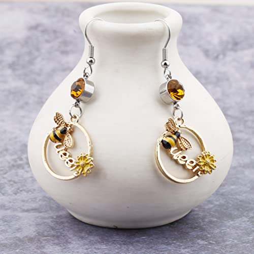 Bee Earring Honey Bee Pendant Jewelry Queen Earrings Insect Earrings Honey Bee Lover Gift Birthday Gift Christmas Jewelry4