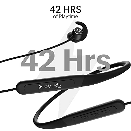 Image of Lava Probuds N11 Bluetooth Neckband with Dash Switch & 42 hrs Playtime, Quick Charge Technology(10min = 13hrs), IPX6 Rating, 12 mm Drivers and Pro Game Mode(Panther Black)