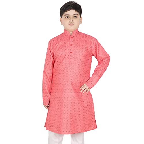 Image of SG YUVRAJ Printed Cotton Kurta For Boys
