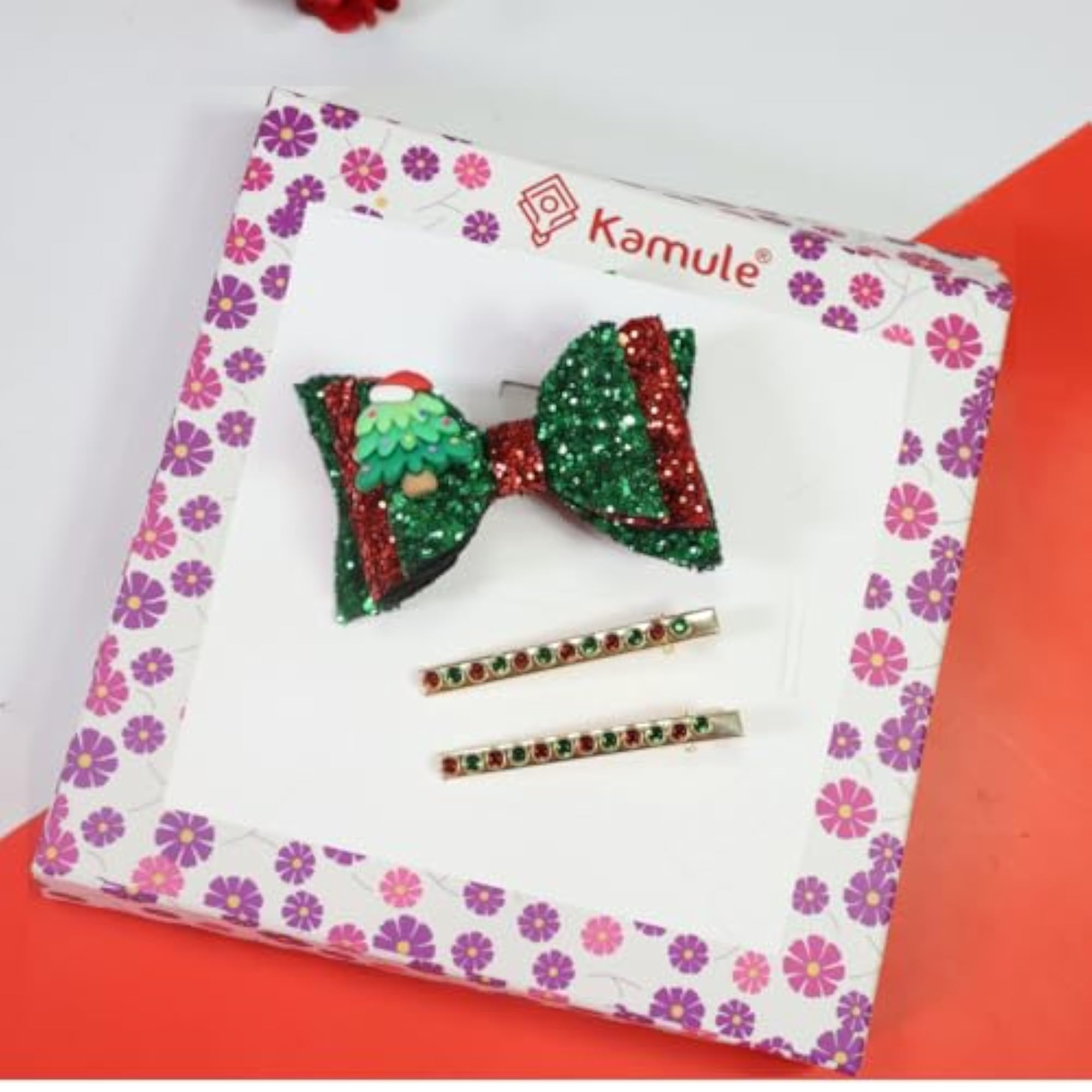Christmas Theme Glittery Christmas Tree Charm Pack of 3
