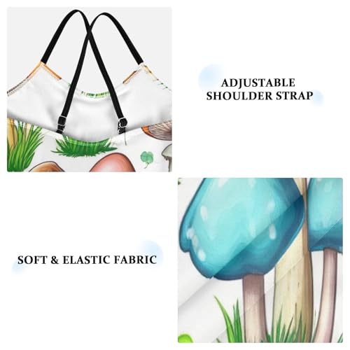 Colorful Mushrooms Girl Bathing Suits One Piece, Summer Beach Swimwear, 3-103