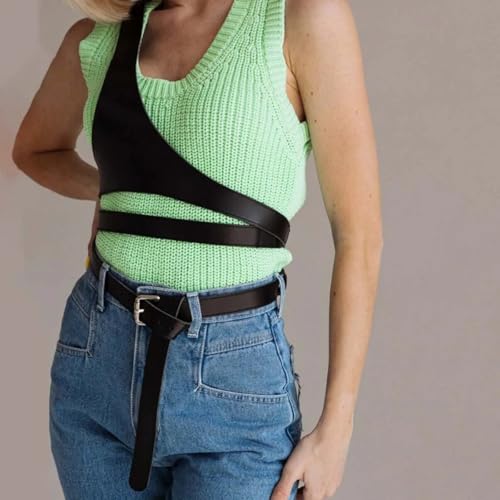 Punk Rock Belt Black Pu Leather Fashion Waist Belt Gothic Costume Cosplay Rave Accessory Waist Belts for Women4