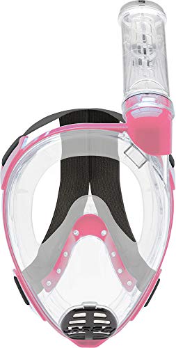 Máscara de Mergulho e Snorkeling Full Face Cressi Mini Baron - Transparente/rosa