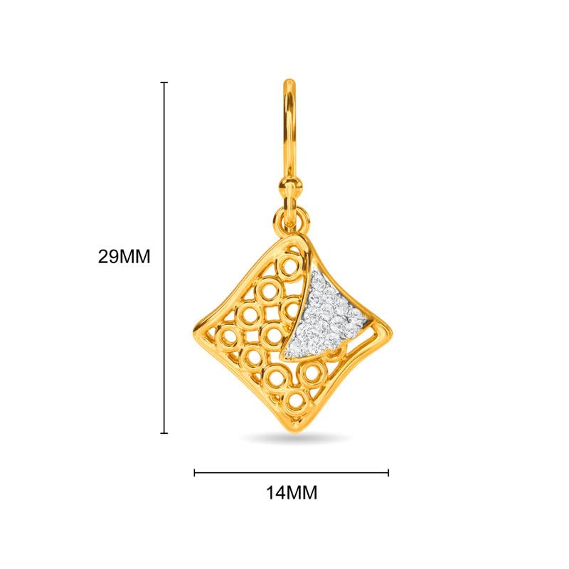 Image of KISNA JEWELS 18K BIS Hallmark Pure White Gold & SI Real Diamond Drop Earrings For Women with Earwire clouser