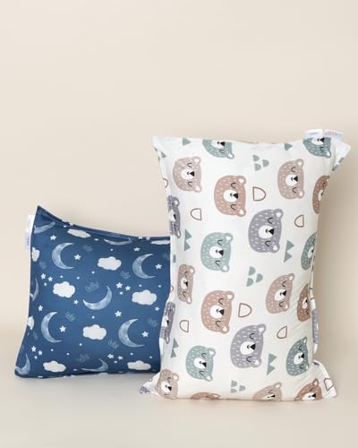 Image of ALVABABY Toddler Pillowcases Stretchy Soft Fit 13 inchx 18 inch or 12 inchx16 inch Kids Pillow Cover Envelope 2 Pack for Girl Boy Travel