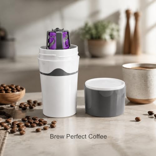 Machine à café filtre portable design compact et finitions gris blanc - 5