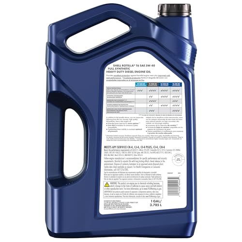 Image of Shell Rotella T6 Full Synthetic 5W-40 Diesel Engine Oil, 1 Gallon (3 Pack)