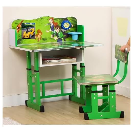 MLU Baby Desk Kids Study Table and Chair Height Adjustable for Kid's Age Between 2-11 with 8+1 Socket Extension Board