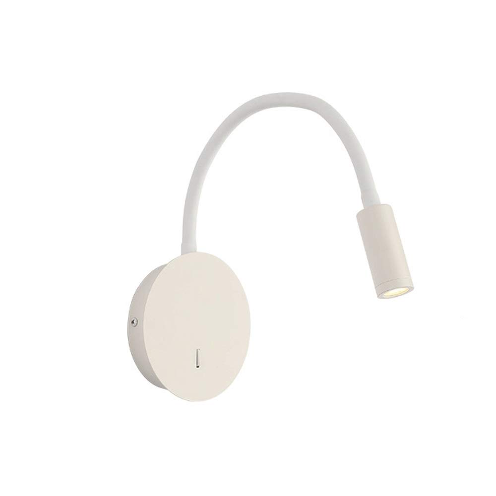 ITOSUI 3W LED Wall Sconce Bedside Reading Wall Light Modern Gooseneck Wall Mounted Lamp Indoor Wall Wash Lighting Fixtures for Living Room Study Bedroom Flush Mount Wall Lamps (Color : White 6000k)