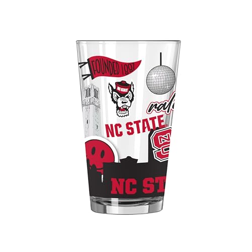 Image of Logo Brands NCAA 16 oz Pint Glass - Durable Glass With Bold Team Color- Chip-Resistant Rim Drinkware For Fans, Tailgates, Home Bars & Everyday Use