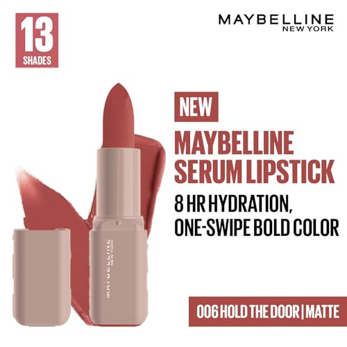 Image of Maybelline New York Maybelline Serum Lipstick (Matte), 006 Hold | 1-Swipe Lush Color 8HR Weightless Hydration