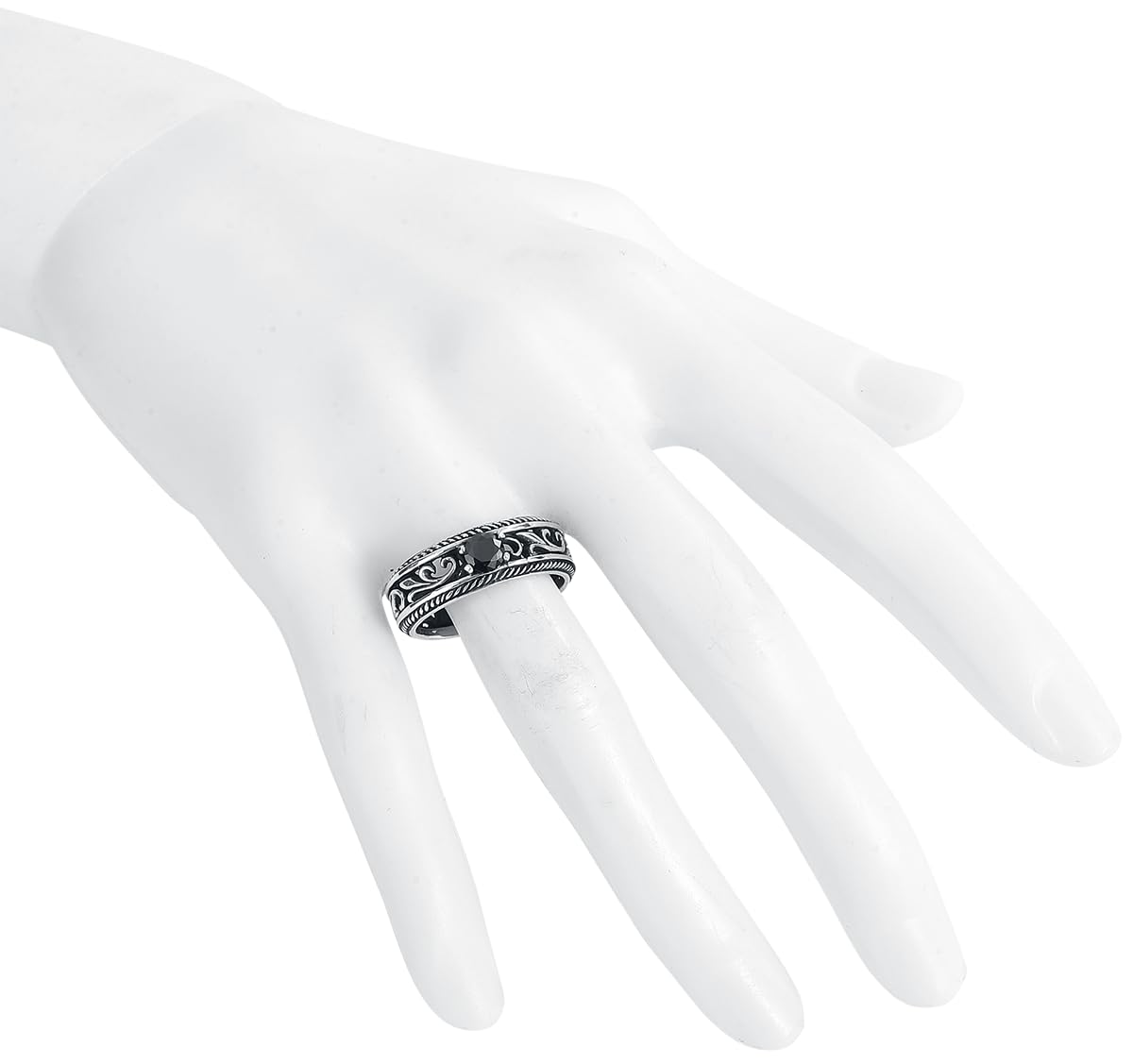 etNox Princess Donna Anello nero/argento argento 925