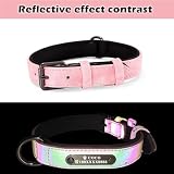 Individuelle Hundehalsbänder, reflektierendes Hundehalsband aus Leder, personalisiertes graviertes Namensschild, verstellbare Größen für kleine, mittelgroße und große Hunde