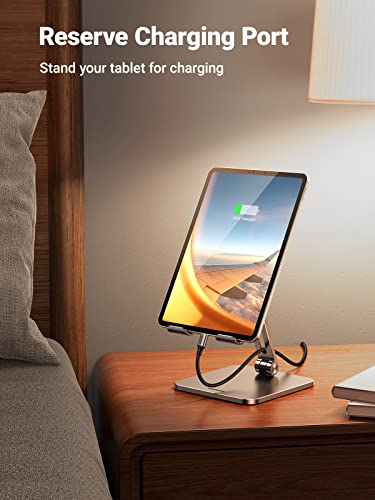 UGREEN Tablet Stand Holder for Desk Adjustable Aluminum Portable Stand Holder Foldable Dock Home Office Desk Accessories Compatible with iPad pro 12.9, iPad Air Mini 6 5 4 3 2, Grey - Image 5
