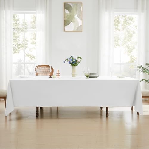 Aocoz Rectangle Tablecloths 60x120 Inch 2 Pack White Tablecloth for 6ft Washable Decorative Linen Polyester Table Cloths for 8ft Dining Table Banquets Buffet Parties and Wedding by Aocoz - Image 3