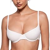 INLYRIC Women's Inbarely Plus Balconette Bra - Demi Unlined No Padding Underwire Comfort Natural Support Everyday Bras Coconut White 36C
