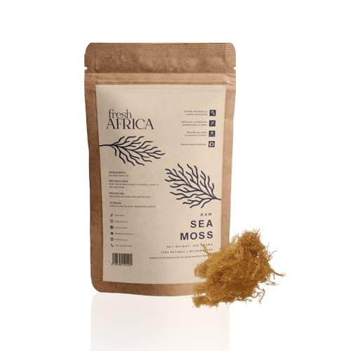 Fresh Africa Raw Sea Moss 100g | Organic Wildcrafted Golden Seamoss | Sun-Dried Non-GMO Superfood | Rich in Silica & 90+ Minerals | Boosts Immunity & Skin Health