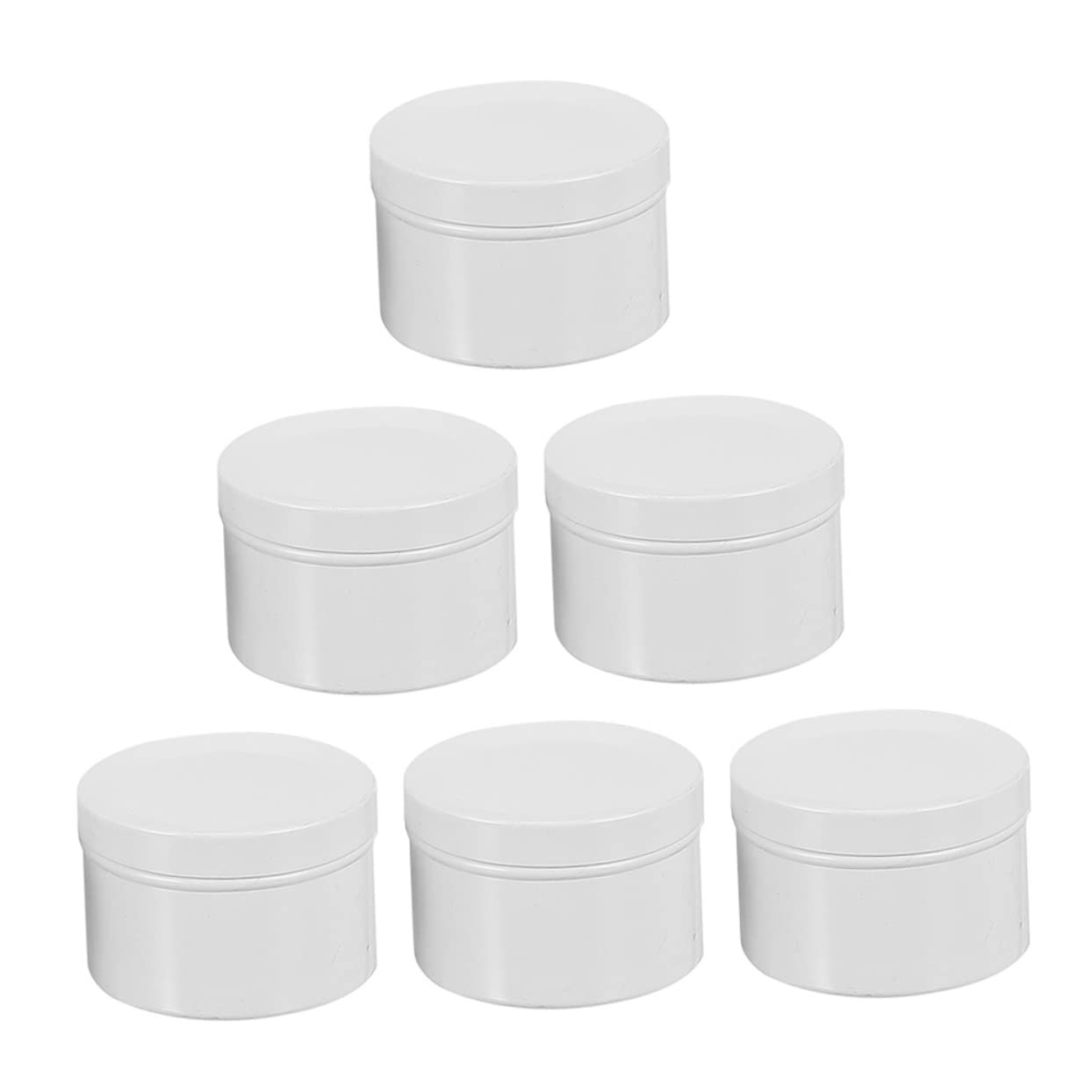 SHINEOFI 6pcs Aluminum Candle Containers with Lids Lightweight DIY Candle Jars for Essential Oils Eye Cream and Cosmetic Cream Durable and Reusable Travel Friendly Design