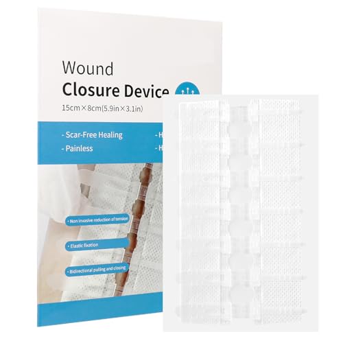 Wundnaht Streifen 8 x 15cm Wundnahtstreifen KlammerpflasterB Wundverschlussstreifen Verband Selbstklebend für Camping Outdoor