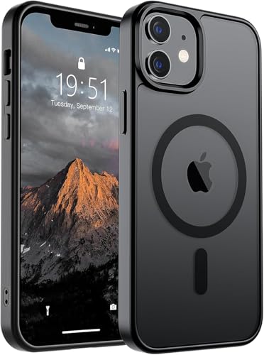 Image of iPhone 12 /12 pro Magsafe Hard Back Case | Matte Design & 360 Protection | Military-Grade Apple iPhone 12 /12 pro Cover | Strong Magnet Back - Black