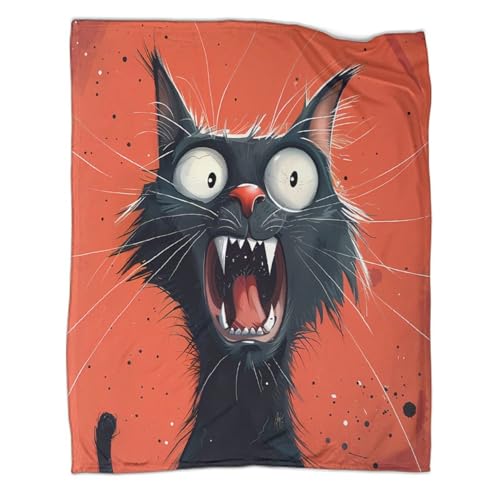 Couverture chat en 3D 150x200cm en microfibre moelleuse - 3