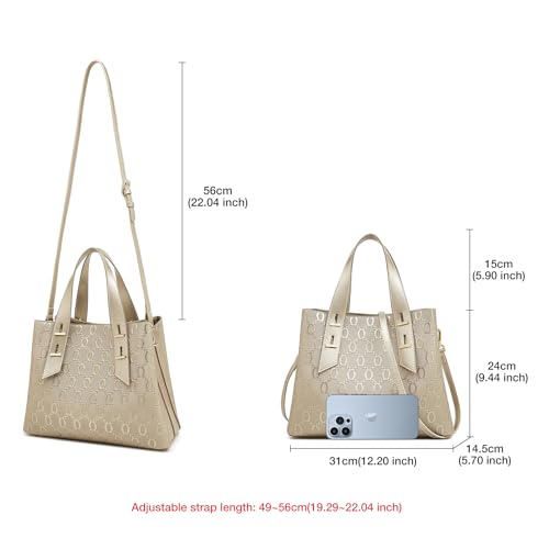 Image of LAORENTOU Women Crossbody Handbags Genuine Leather Satchel Handbags for Women Top-handle Shoulder Tote Purses