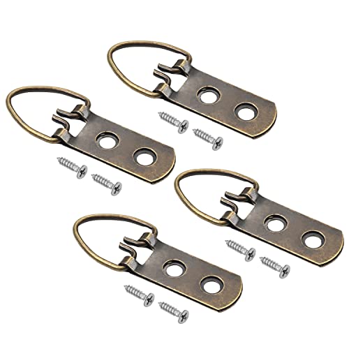 Image of MroMax 20PCS Ring Picture Frame Buckle 2.13 inch x 0.63 inch Bronze Tone Assortment Kit for Home Decoration Picture Frames Photo Hanging Solutions