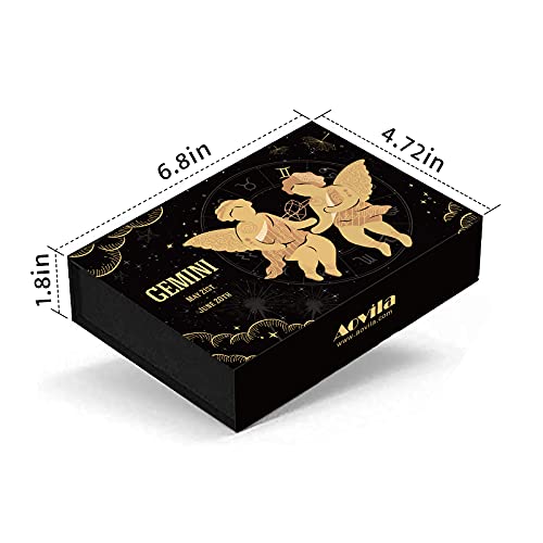 Image of Gemini Crystals Gift Set, Zodiac Signs Healing Crystals Birthstones with Horoscope Box Set Gemini Astrology Crystals Healing Stones Gifts