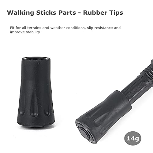 Walking Stick Tips Rubber 4 Pack Trekking Pole Tips Replacement Rubber