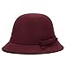 Magik Women Lady Vintage Wool Round Fedora Bow Cloche Derb Felt Bowler Cap Hat