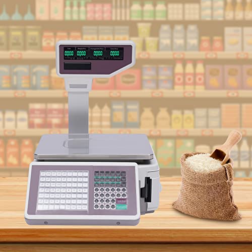 Báscula comercial digital TFCFL con impresora térmica 66 lb miniatura 6