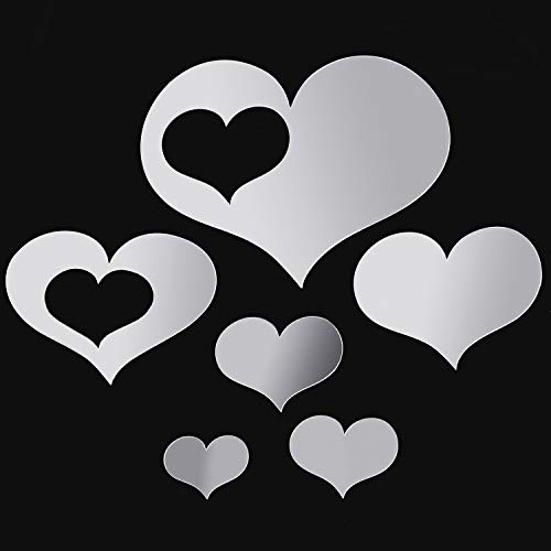 Shappy Removable Acrylic Mirror Setting Wall Sticker Decal For Home Living Room Bedroom Decor (Love Heart Shape, 33 Pieces) #TOP4