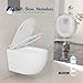 Wall Hung Toilet with Tank, Eridanus Wall Mounted Toilet Combo Set, In-Wall Toilet Tank Carrier, Dual-Flush Plate Included, Floating Toilet Bowl With Soft-Close Seat, Glossy White, 2 Separate Packages