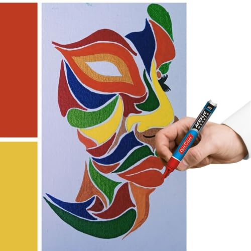 Image of Soni Officemate Regular Acrylic Marker | Pack of 8 (Mix) | Water-Based Ink | For Canvas, Paper, Glass & More | 4.5 mm Bullet Tip
