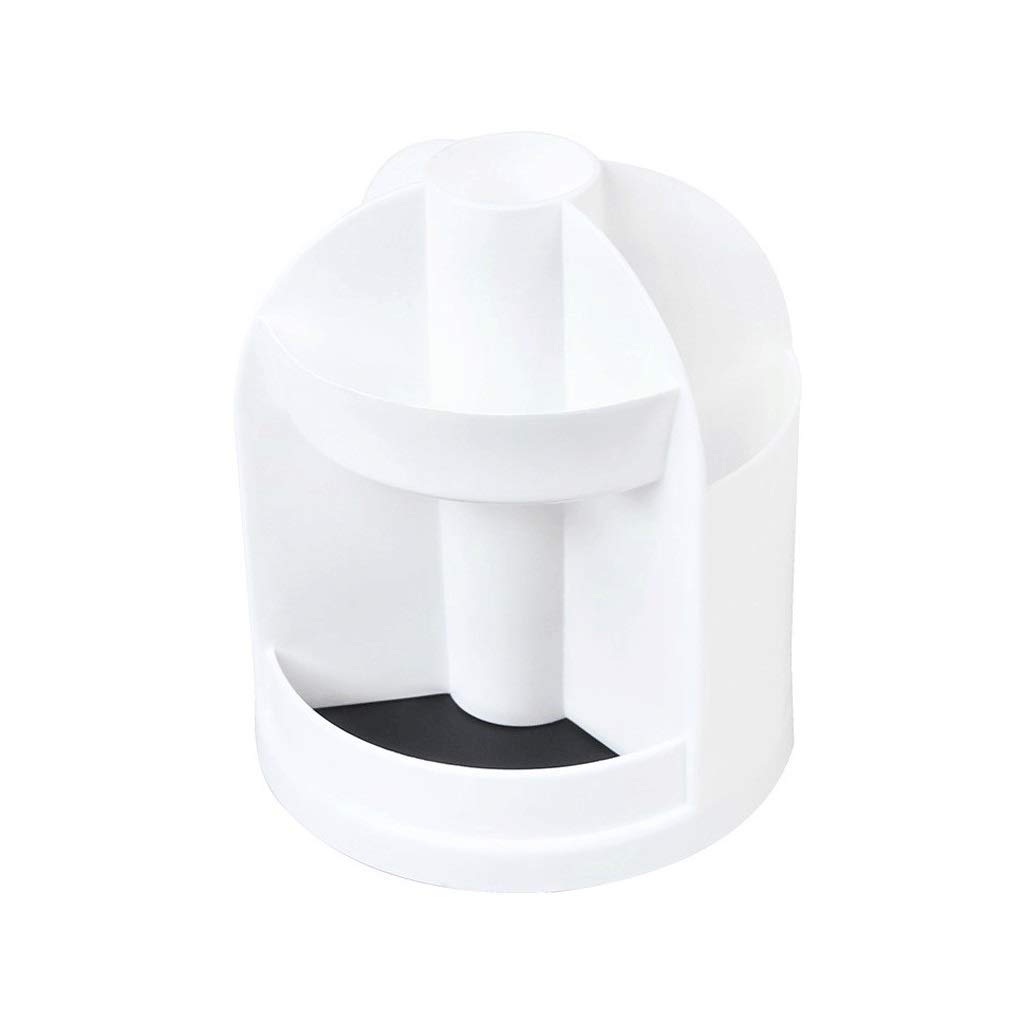 Portapenne Portapenne Girevole per scrivania, Portapenne in PP con Scomparti Multipli Portamatite Grigio, Bianco, Albicocca (Bianco)